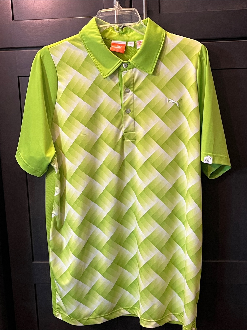 Puma Lime Green Sport Lifestyle Polo Shirt Lg. Very good condition